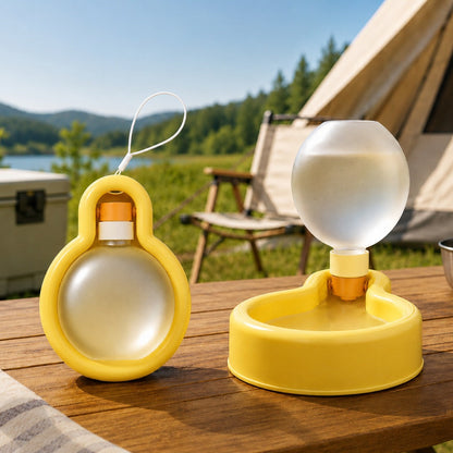 Ortekor Portable Pet Water Bottle for Dogs & Cats – 500ml Gravity Water Dispenser Bowl for Camping, Walks & Outdoor Travel