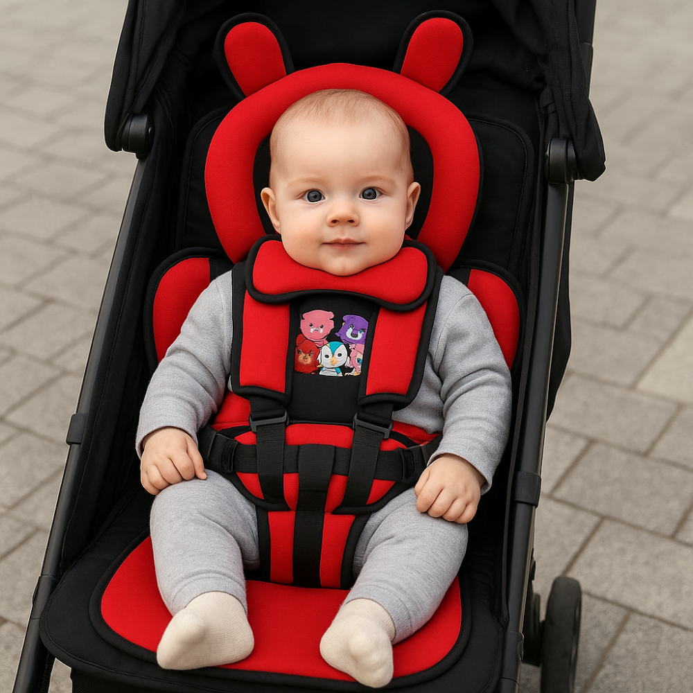Compact Child Seat Harness for Dining Chairs – Foldable Fabric Booster with Adjustable Safety Straps for Toddlers & Infants