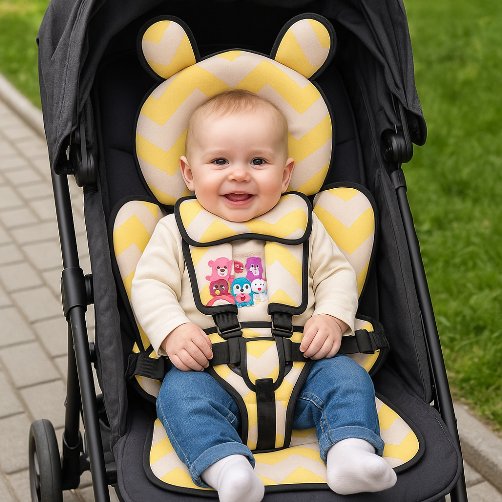 Compact Child Seat Harness for Dining Chairs – Foldable Fabric Booster with Adjustable Safety Straps for Toddlers & Infants