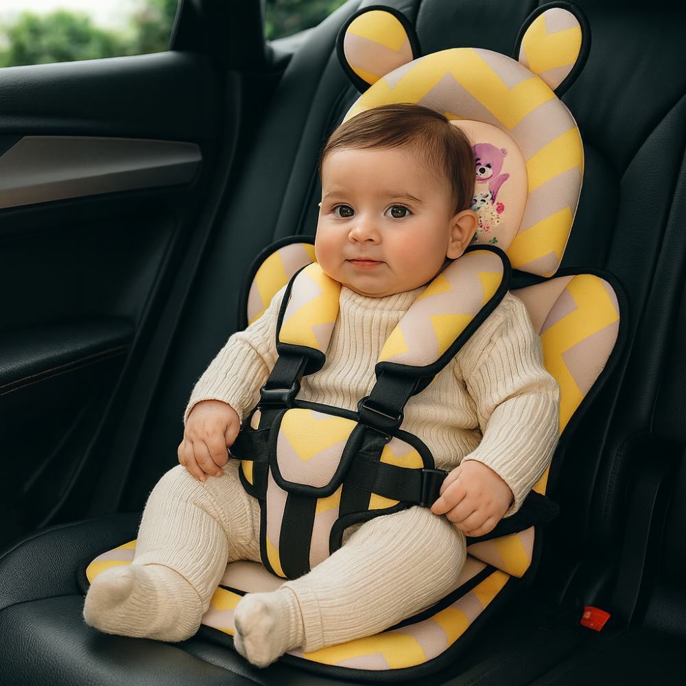Compact Child Seat Harness for Dining Chairs – Foldable Fabric Booster with Adjustable Safety Straps for Toddlers & Infants