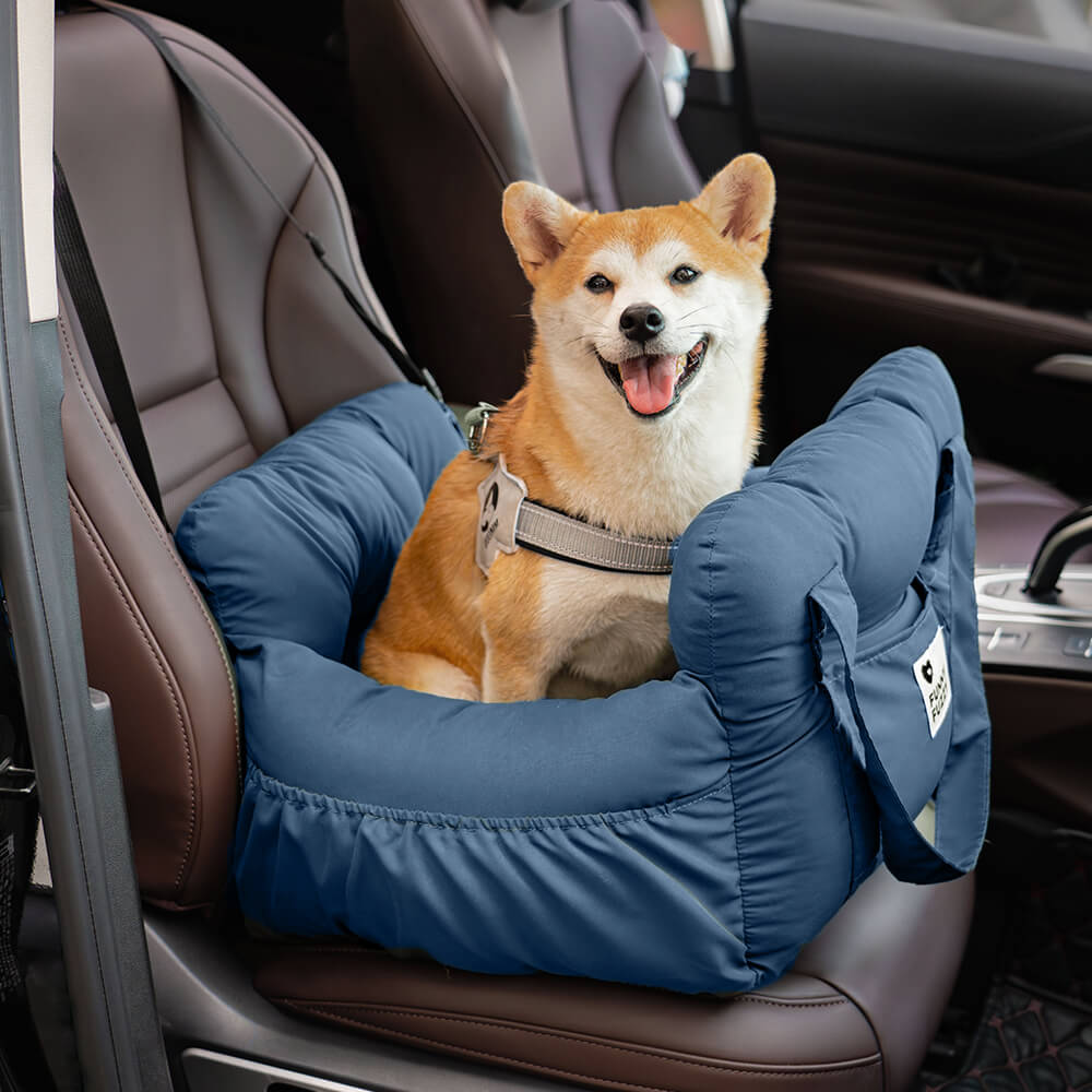 Dog Car Seat Booster Bed for Large Pets – Portable Travel Carrier with Shoulder Strap, Washable Cotton Cushion for SUV Truck Sedan – Safe