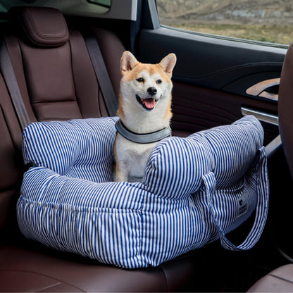 Portable Pet Carrier Booster Seat with Safety Harness and Washable Cover for Small Dogs