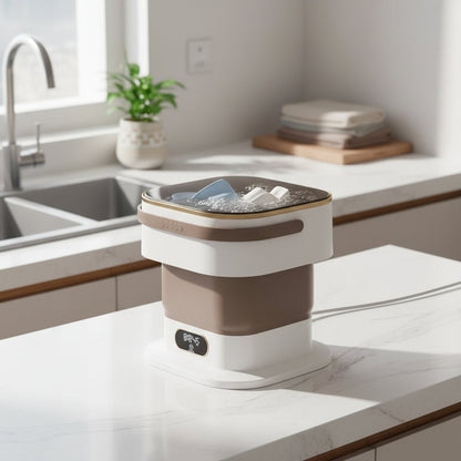 Lave-linge compact | Mini machine à laver portable avec design pliable | Efficace pour les petites charges