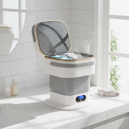 Lave-linge compact | Mini machine à laver portable avec design pliable | Efficace pour les petites charges
