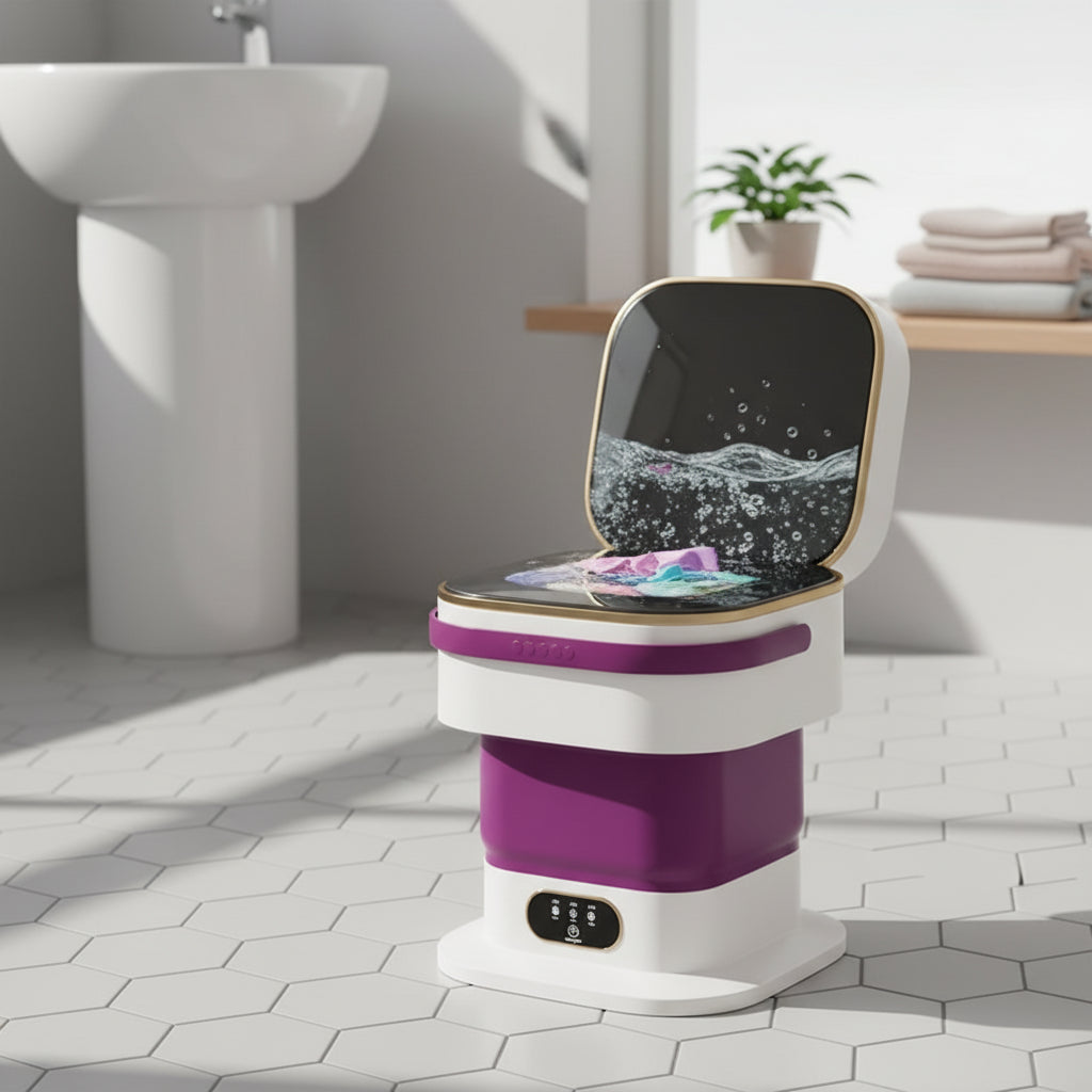 Lave-linge compact | Mini machine à laver portable avec design pliable | Efficace pour les petites charges