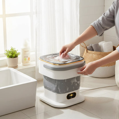 Lave-linge compact | Mini machine à laver portable avec design pliable | Efficace pour les petites charges