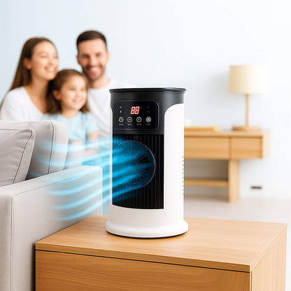 Personal Evaporative Air Cooler with Humidifier 18W Freestanding Fan Tower for Bedroom Dorm Office Desktop Tabletop Rooms