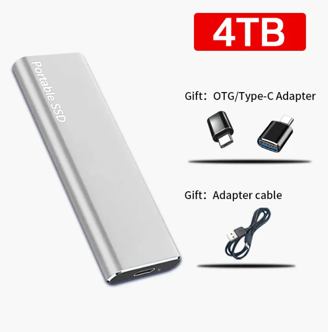 Portable External Hard Drive | 4TB USB-C Storage with Rapid Data Transfer | Compact Design for On-the-Go Access
