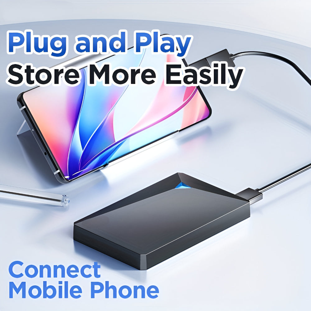 Portable Hard Drive | External USB Storage with Fast Data Transfer | Compact Design for Easy File Management