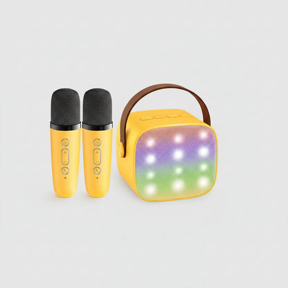 Portable Karaoke Machine | Bluetooth Speaker with Wireless Microphones & LED Lights for Fun Singing