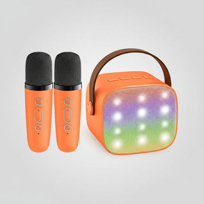 Portable Karaoke Machine | Bluetooth Speaker with Wireless Microphones & LED Lights for Fun Singing