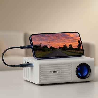 Portable Mini HD LED Projector with 3000 Lumen Brightness | Compact Design for Home and Outdoor Use