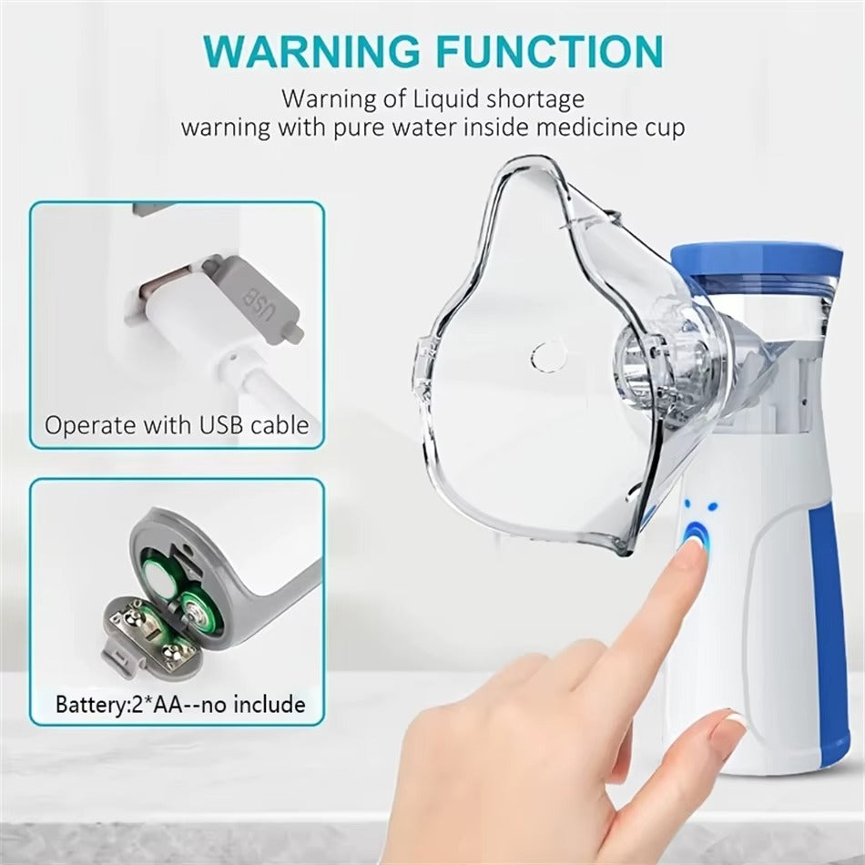 Portable Nebulizer Machine for Adults and Kids, Rechargeable Mesh Nebulizer with Mask, Quiet Handheld Nebulizer for Home