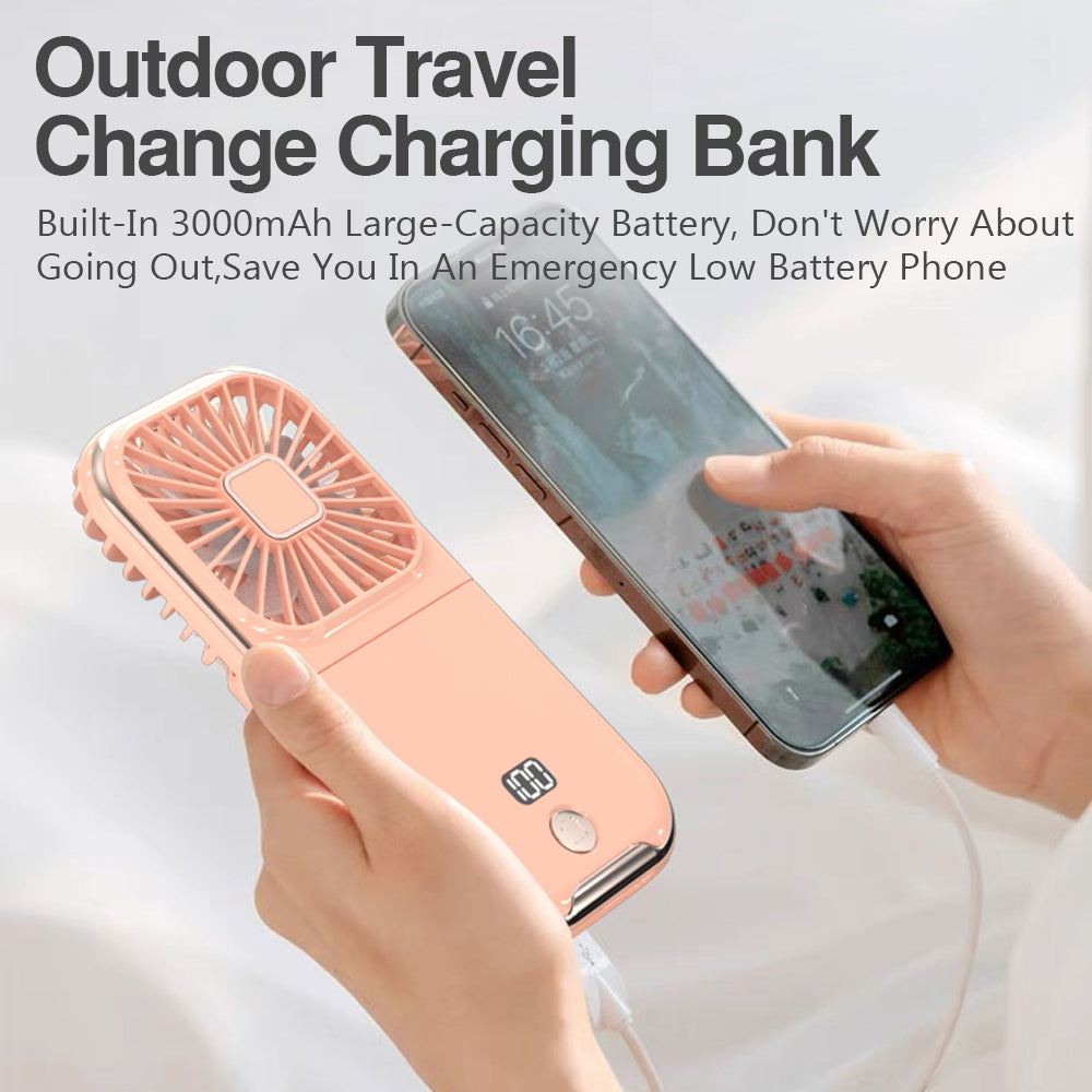 Portable Phone Holder with Cooling Fan & Rechargeable Battery for Summer Comfort