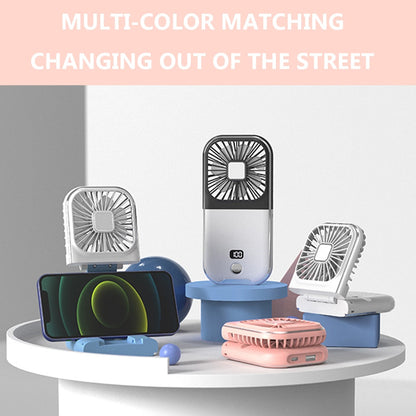Portable Phone Holder with Cooling Fan & Rechargeable Battery for Summer Comfort