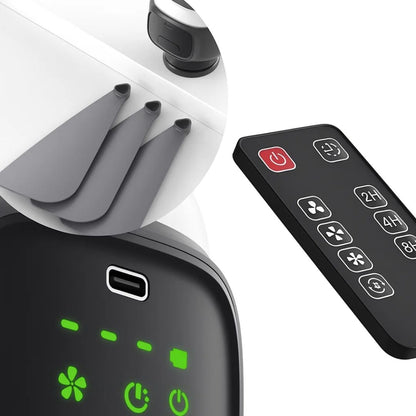Portable Remote-Control Ceiling Fan with LED Light & 30-Hour Battery Life | Compact Design for Home & Travel
