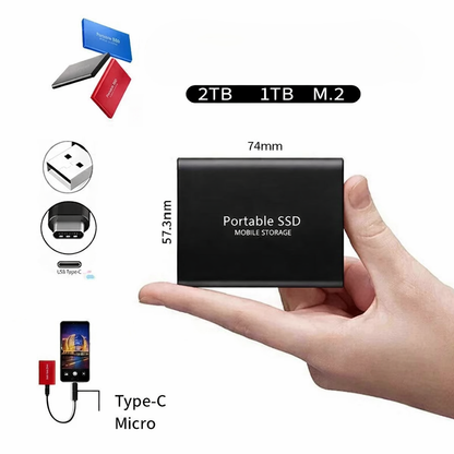 2TB Portable Solid State Drive – Lightning-Fast Transfer & Pocket-Size Storage for Laptops, Desktops, Mac & PC