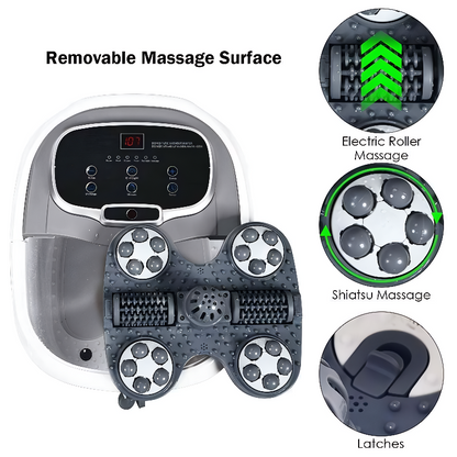 Heated Foot Spa with Motorized Rollers, Water Jets & Red Light Therapy for Home Relaxation