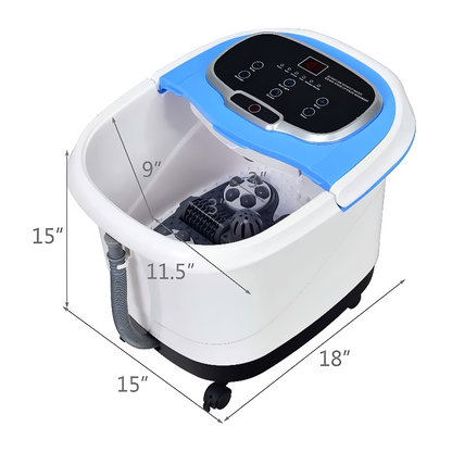 Heated Foot Spa with Motorized Rollers, Water Jets & Red Light Therapy for Home Relaxation