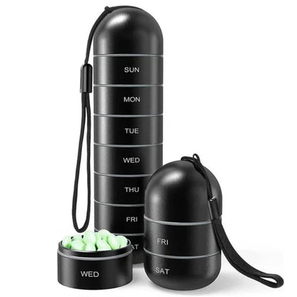 Organiseur de pilules portable de voyage | Pilulier 7 jours en aluminium avec compartiments hermétiques pour une gestion efficace des médicaments
