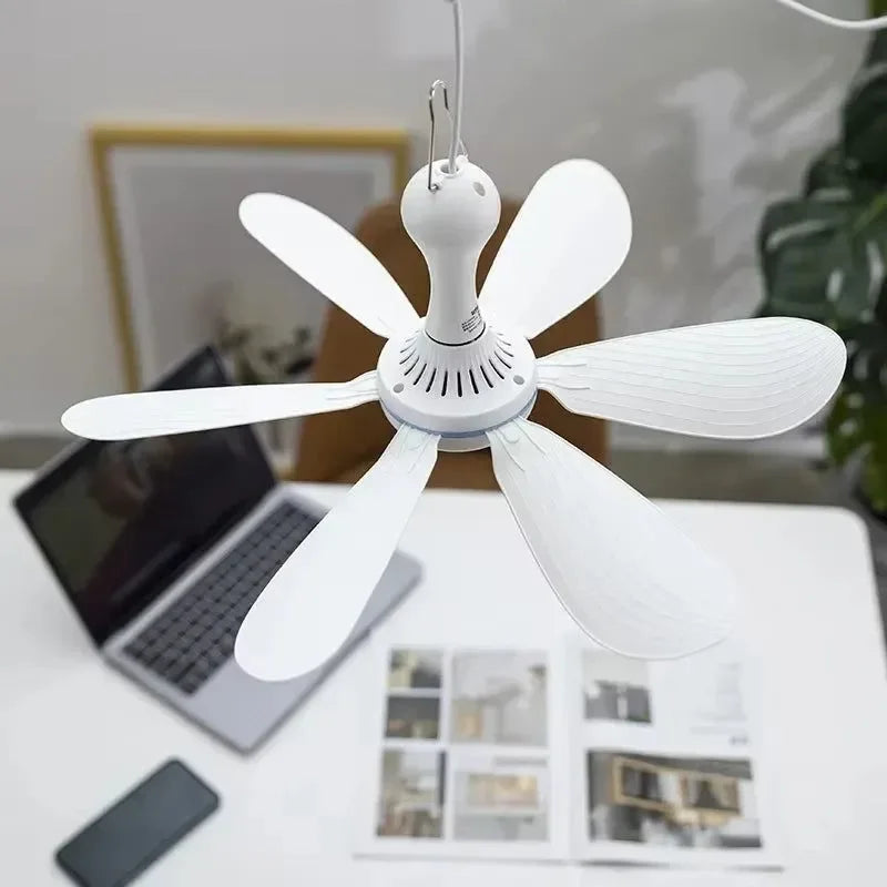 Portable USB-Powered Ceiling Fan with Remote Control & Silent Operation | Ideal for Camping and Small Rooms