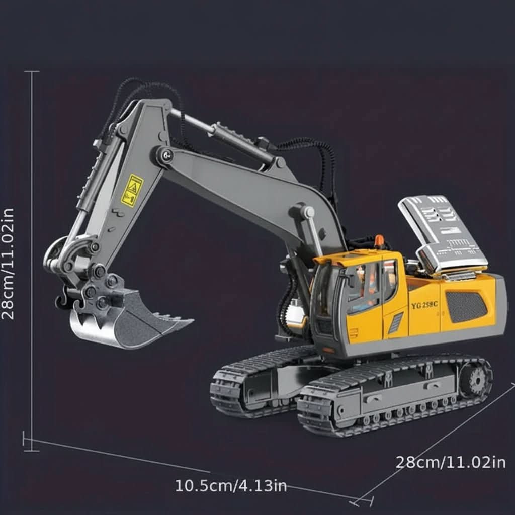 DIGGERX – Remote Controlled Excavator Toy with Movable Arm and 2.4GHz RC Digger for Realistic Construction Play