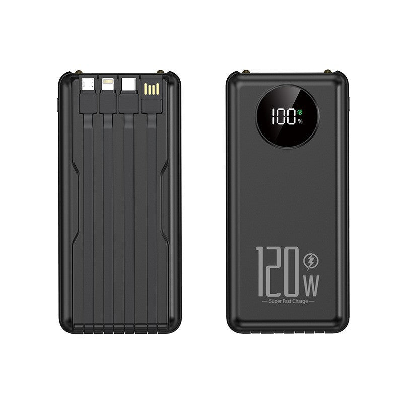 Batterie externe | Chargeur portable haute performance avec gestion intelligente des câbles | Design ultra-fin pour une praticité nomade