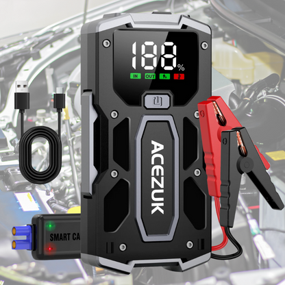 Portable Jump Starter 3000A with Power Bank, Car Battery Jump Starter, Jump Box with LED Flashlight, Car Jumper Box