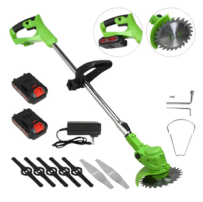 Rechargeable Lawn Edger 24V 18000 RPM Metal Blade Yard Tool Telescoping Handle for Sidewalks & Pathways Red Green Available