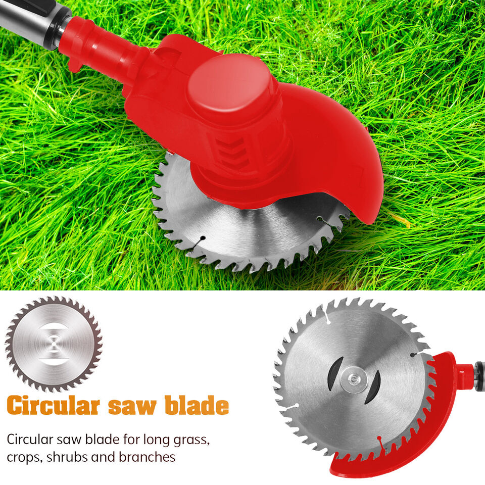 Rechargeable Lawn Edger 24V 18000 RPM Metal Blade Yard Tool Telescoping Handle for Sidewalks & Pathways Red Green Available