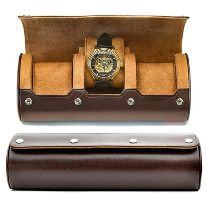 Leather Watch Storage Case for 3-6 Watches – Premium Organizer Box with Velvet Interior for Travel & Home Display