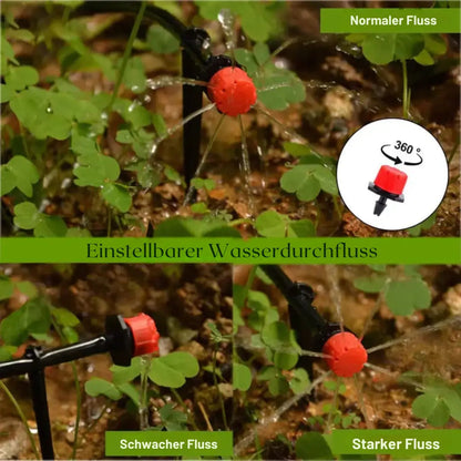 Adjustable Drip Irrigation Emitters 360° Flow Control 0.8 x 1 Inch UV-Resistant for Garden Beds Pots Greenhouse Micro Watering System Precis