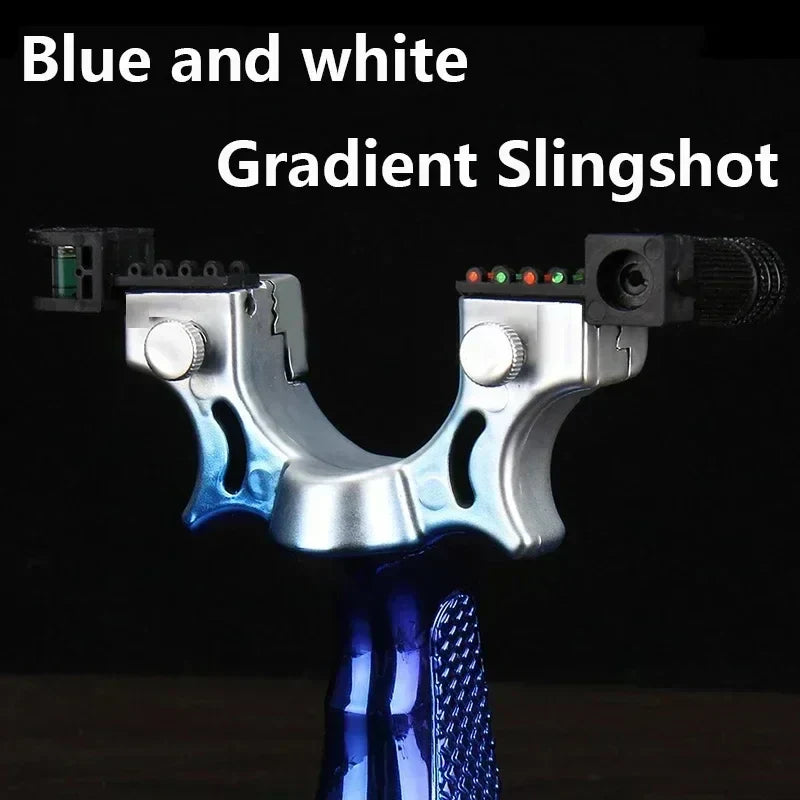 Laser-Guided Outdoor Slingshot with Textured Grip & Bubble Level for Target Practice & Recreation