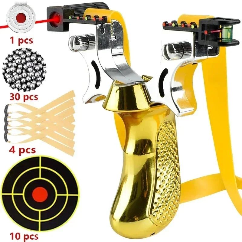 Laser-Guided Slingshot with Anti-Slip Handle & Built-In Level for Outdoor Target Practice