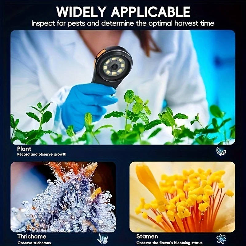 Digital Microscope 500X, Handheld Microscope with IPS Screen and LED Lights, Coin Microscope Camera for Jewelry