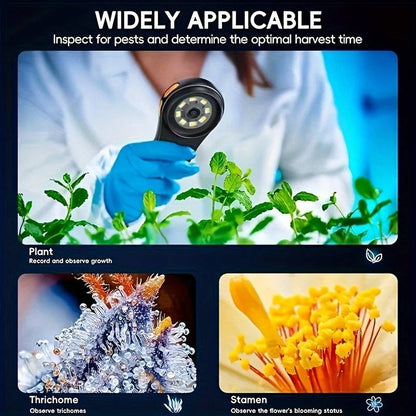 Digital Microscope 500X, Handheld Microscope with IPS Screen and LED Lights, Coin Microscope Camera for Jewelry