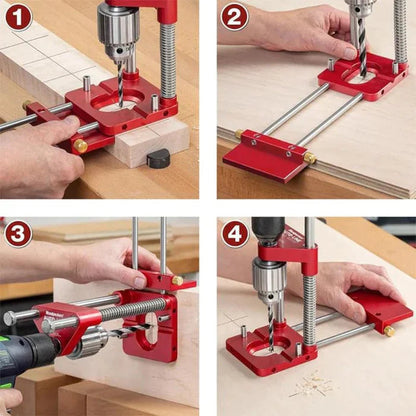 Precision Woodworking Tool | Adjustable Drilling Locator for Accurate Holes | Lightweight Design for Easy Use