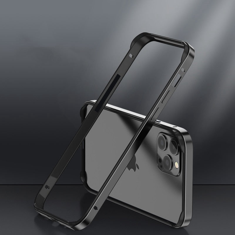 Aluminum iPhone Bumper Case – Raised Corner Guard, Wireless Charging Compatible, Precision Button Cutouts for 17/16/15 Series