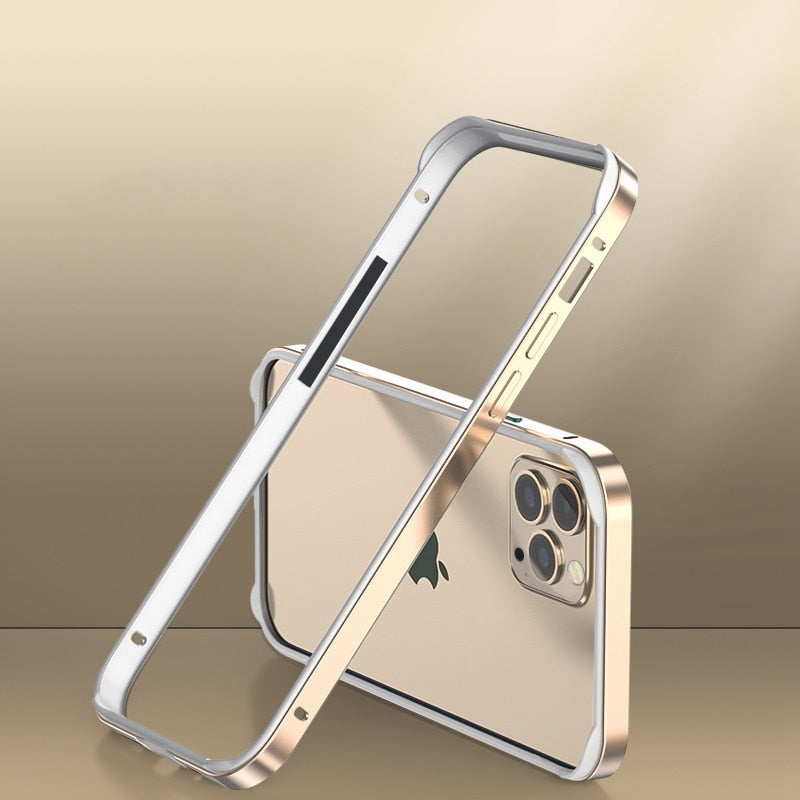 Aluminum iPhone Bumper Case – Raised Corner Guard, Wireless Charging Compatible, Precision Button Cutouts for 17/16/15 Series