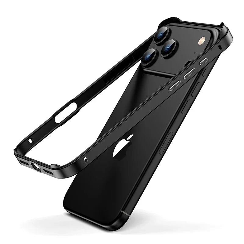 Aluminum iPhone Bumper Case – Raised Corner Guard, Wireless Charging Compatible, Precision Button Cutouts for 17/16/15 Series