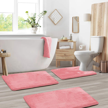 Premium Memory Foam Bath Mats Set – 3-Piece Soft and Absorbent Bathroom Mats