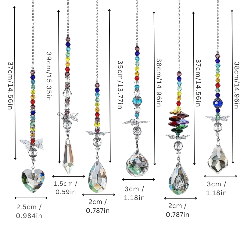 Crystal Rainbow Suncatcher with Butterfly Accents – Set of 6 Window Prism Ornaments for Light Display & Home Decor – Indoor Outdoor