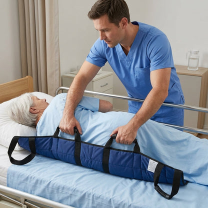 Cushioned Mobility Aid for Bedroom Repositioning & Caregiver Assistance with Secure Grip Handles | Senior Transfer Helper for In-Bed Movemen