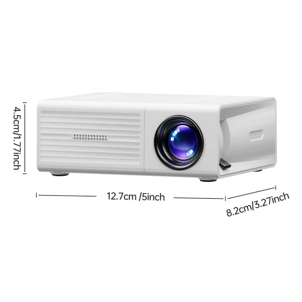 Compact LED Projector 3000 Lumens HD HDMI USB for Indoor Outdoor Movie Theater Presentation Home Cinema Backyard Film Night Portable Video