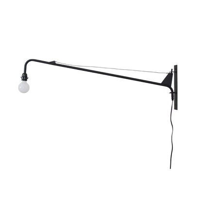 Adjustable Swing Arm Wall Sconce Black Iron 43 in Reach Modern Task Light for Office Living Room Bedroom Workspace Reading Ambient Lighting