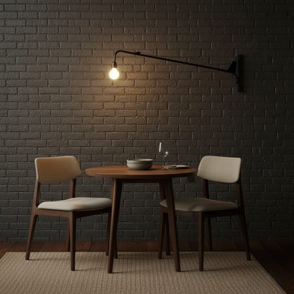 Adjustable Swing Arm Wall Sconce Black Iron 43 in Reach Modern Task Light for Office Living Room Bedroom Workspace Reading Ambient Lighting