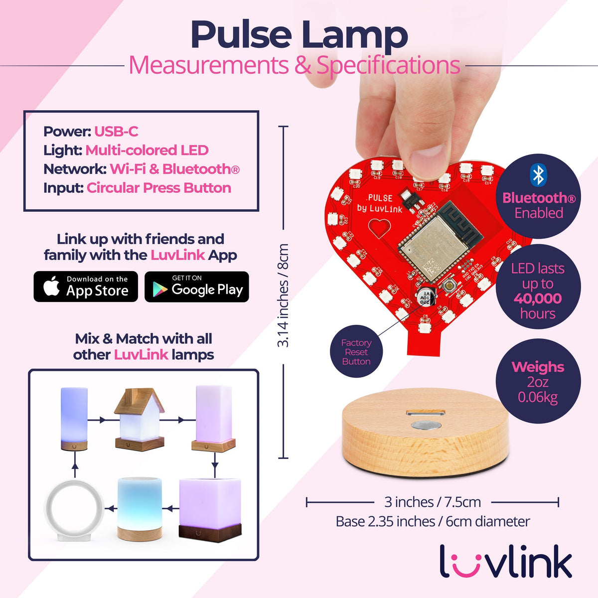 Pulse Friendship Lamp | Instant Global Connection with Customizable Colors | Thoughtful Gift for Staying Connected