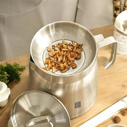 Stainless Steel Frying Pot with Integrated Oil Filter Sieve and Storage Container for Crispy Homemade Fried Foods Kitchen Cookware