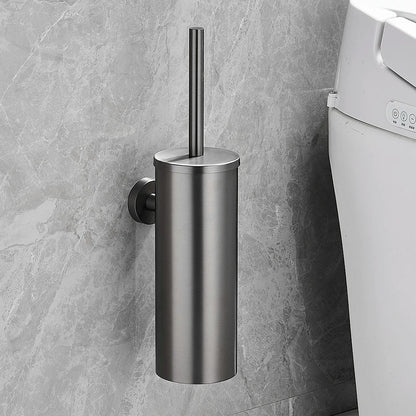 PureSteel | Ensemble brosse WC en acier inoxydable avec design mural | Finition noir mat moderne pour salles de bains élégantes