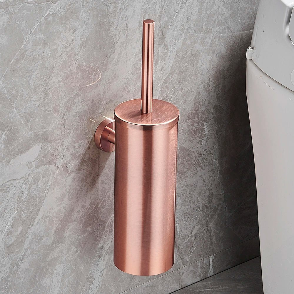 PureSteel | Ensemble brosse WC en acier inoxydable avec design mural | Finition noir mat moderne pour salles de bains élégantes